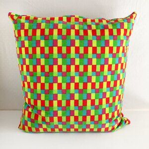 Velour Check Plaid Throw Pillow Large Feather Throw